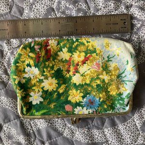 Vintage Flowered Double-Compartment Cosmetic bag - 1960s